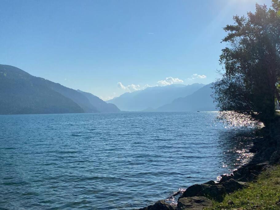 Herrlicher Blick Auf Berge Und See Faulensee Exteriér fotografie